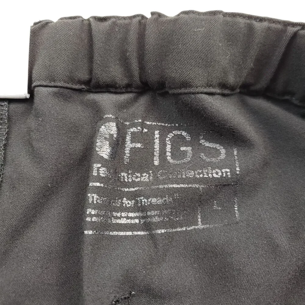 Figs Pisco Scub Pants Mens Large Black Drawstring Stretch Technical